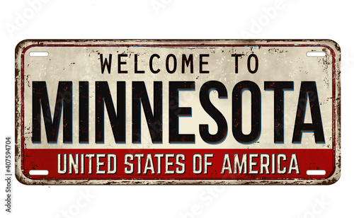 Wallpaper Mural Welcome to Minnesota vintage rusty metal plate Torontodigital.ca