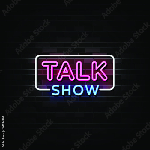 Talk Show Neon Signs Style Text Vector