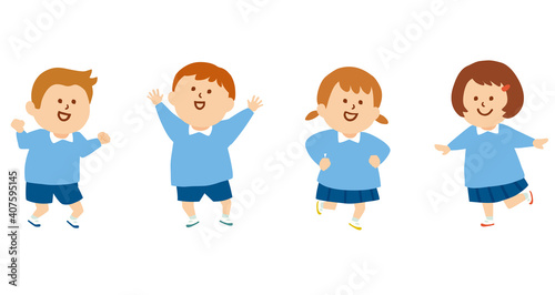 ご機嫌な子供たちのイラスト