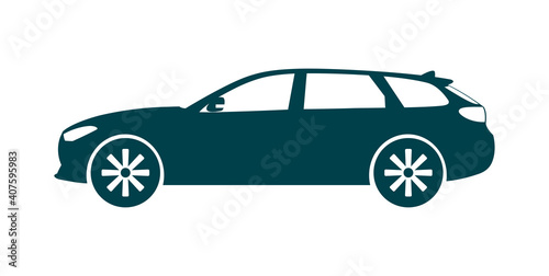 Station wagon car icon on white background isolated. Vector illustration.