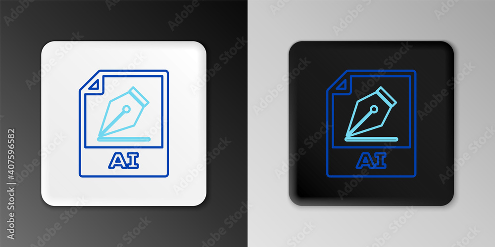 Line AI file document. Download ai button icon isolated on grey background. AI file symbol. Colorful outline concept. Vector. Line AI file document. Download ai button icon isolated on grey background. AI file symbol. Colorful outline concept. Vector.