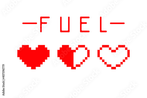 Valentine day pixel art hearts concept.