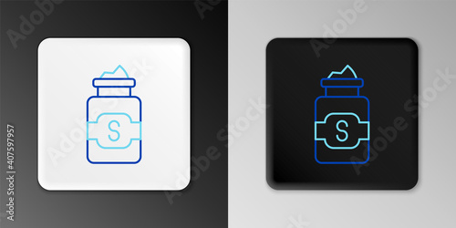 Line Jar of sugar icon isolated on grey background. Colorful outline concept. Vector.