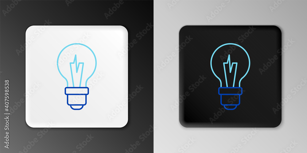 Line Light bulb with concept of idea icon isolated on grey background. Energy and idea symbol. Inspiration concept. Colorful outline concept. Vector. Line Light bulb with concept of idea icon isolated on grey background. Energy and idea symbol. Inspiration concept. Colorful outline concept. Vector.