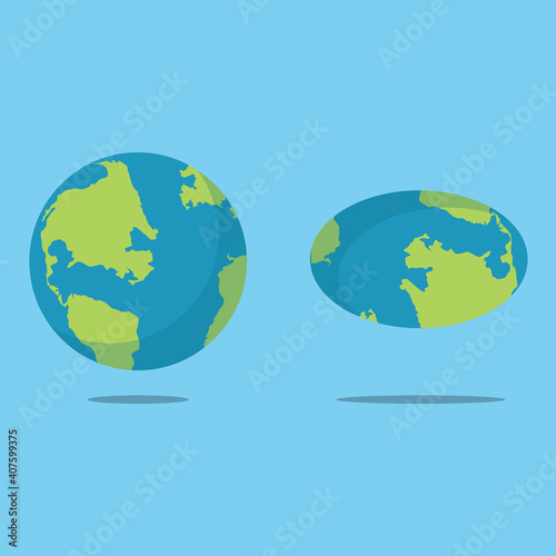 Flat planet Earth icon. Vector illustration for web banner  web and mobile  infographics.