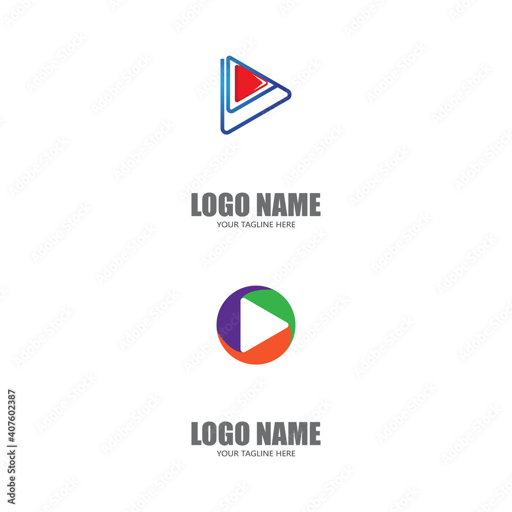 Play Logo Template vector icon illustration design