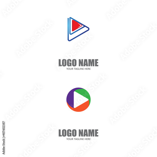 Play Logo Template vector icon illustration design Free Download Play Logo Template vector icon illustration design - GFXLoad