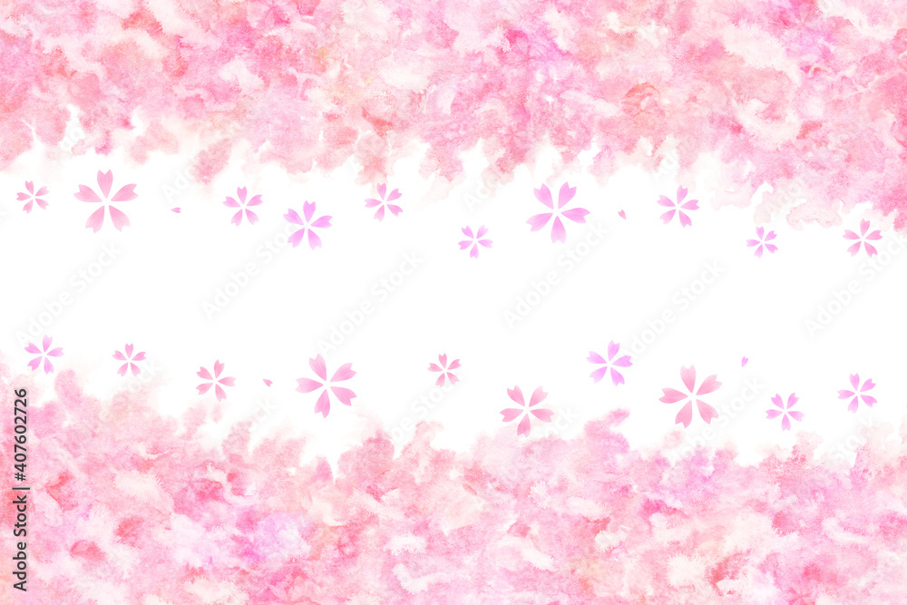桜 花 ピンク 春 水彩 背景