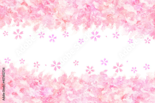 桜 花 ピンク 春 水彩 背景