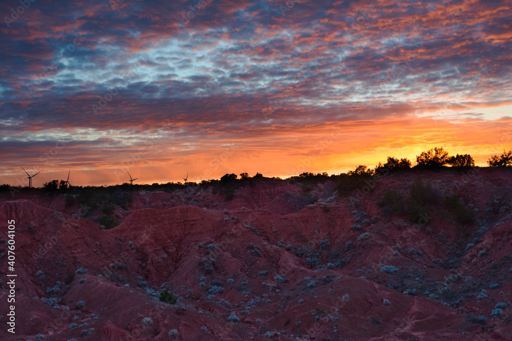 Sunset in the Badlands of Texas
