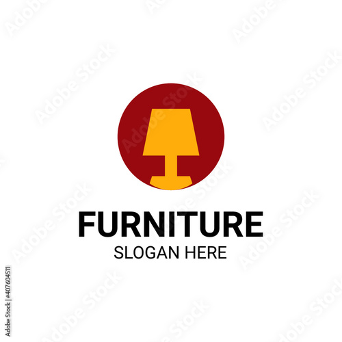 Modern Unique Furniture and Household with Lamp Icon Logo Vector Design Template Isolated.