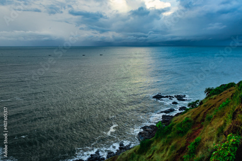 Wallpaper Mural sea horizon view with dramatic cloud from mountain top Torontodigital.ca