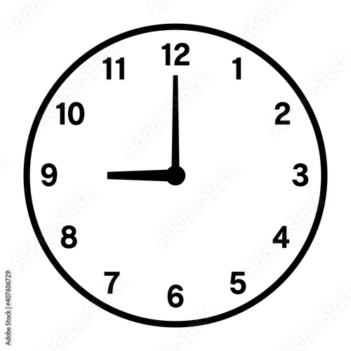 9時の時計アイコン