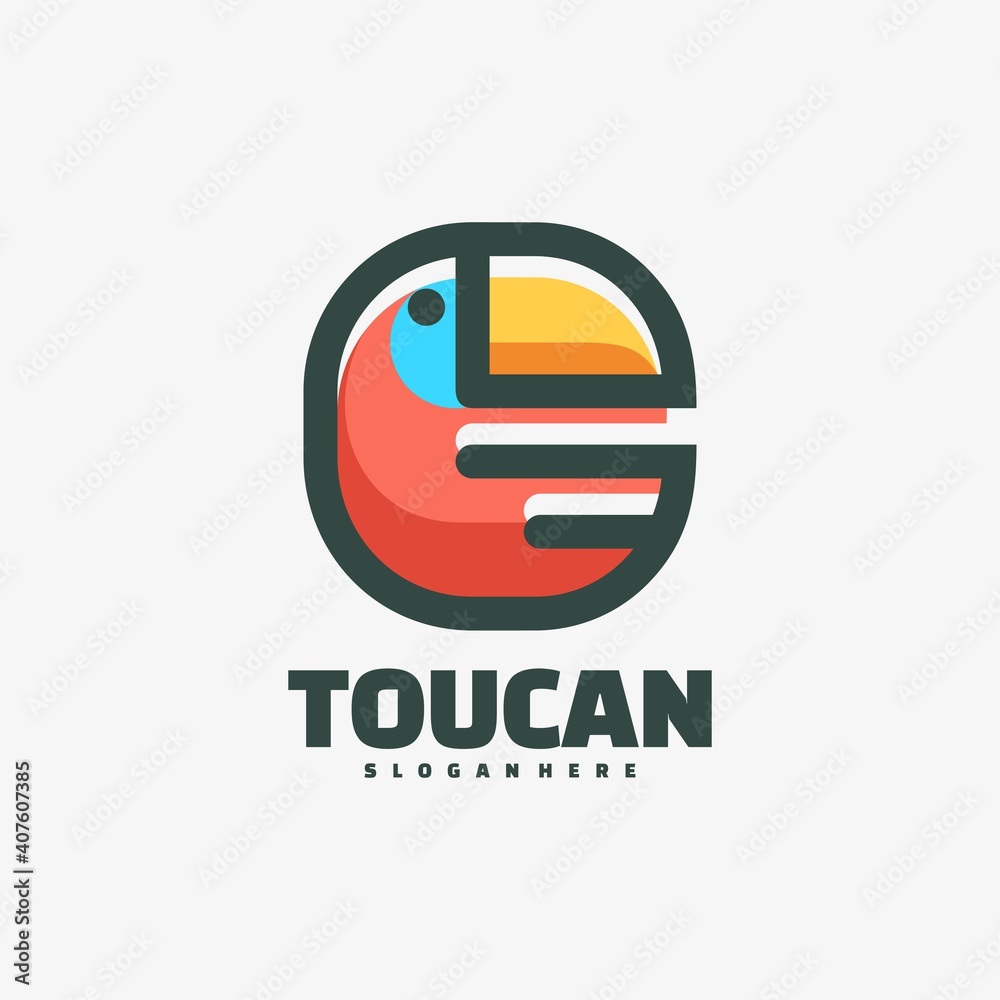 Vector Logo Illustration Toucan Simple Mascot Style. Vector Logo Illustration Toucan Simple Mascot Style.