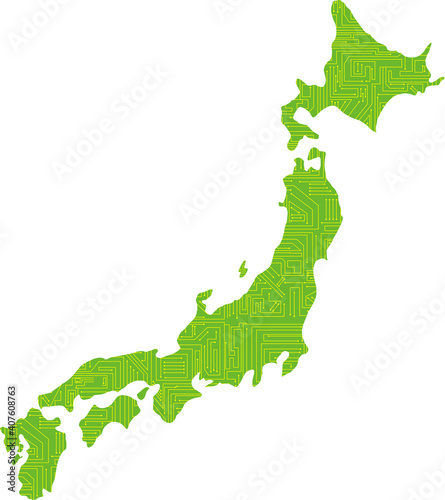 電子回路でできた日本地図