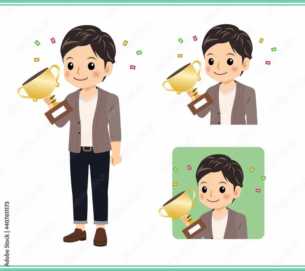 A man in a brown cardigan