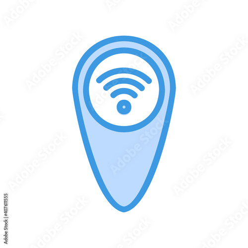 Place icon vector illustration in blue style about internet of things for any projects