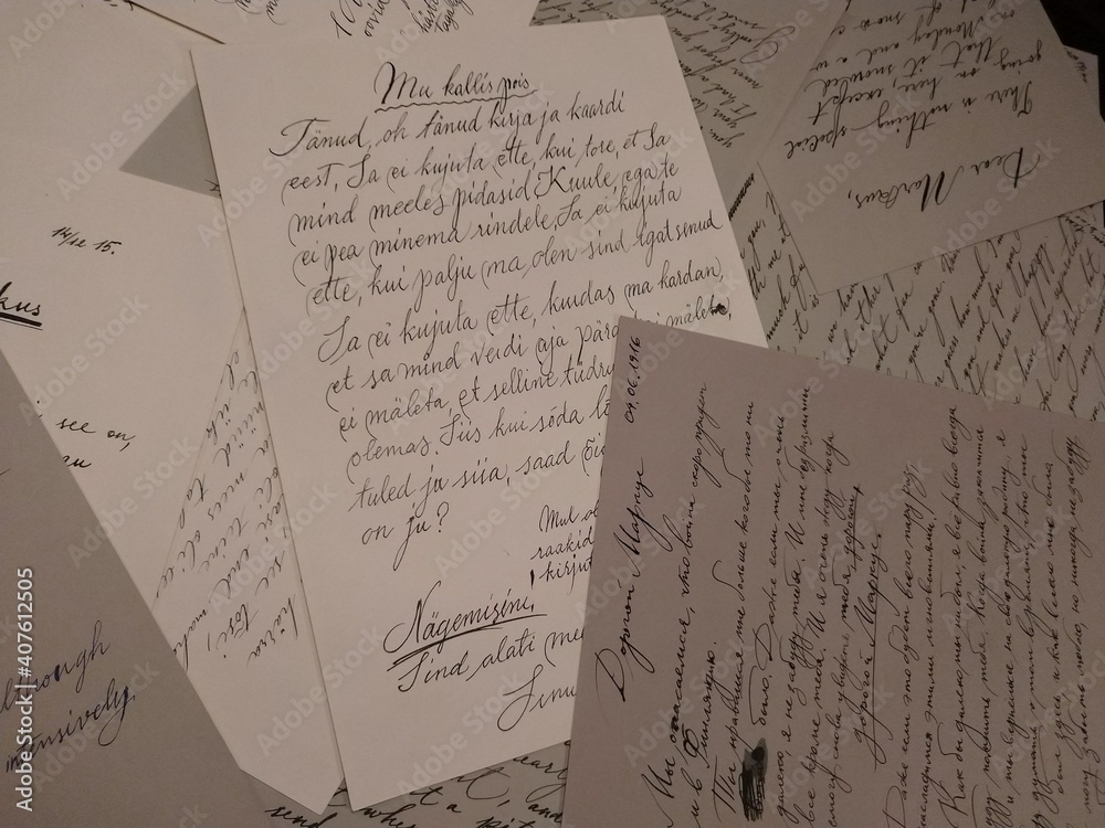 beautiful old hand writing letters