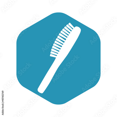 The comb brush icon. A device for combing hair. Vector illustration isolated on a white background for design and web.
