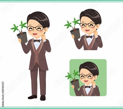 A man in a brown tie