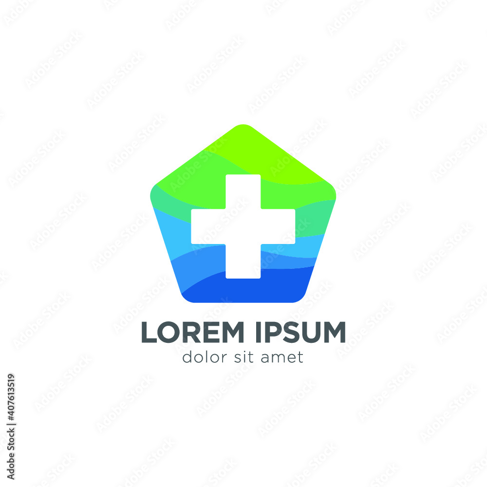 Cross Sign Medical Logo Health Symbol Pharmacy Icon. Flat Vector Logo Design Template Element 