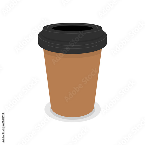Paper coffee cup with sleeve no logo and without sleeve. Vector illustration.