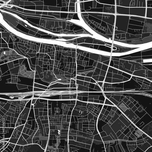 Regensburg, Germany dark vector art map