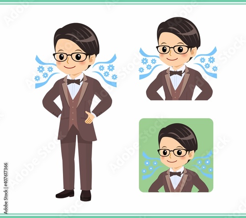 A man in a brown tie