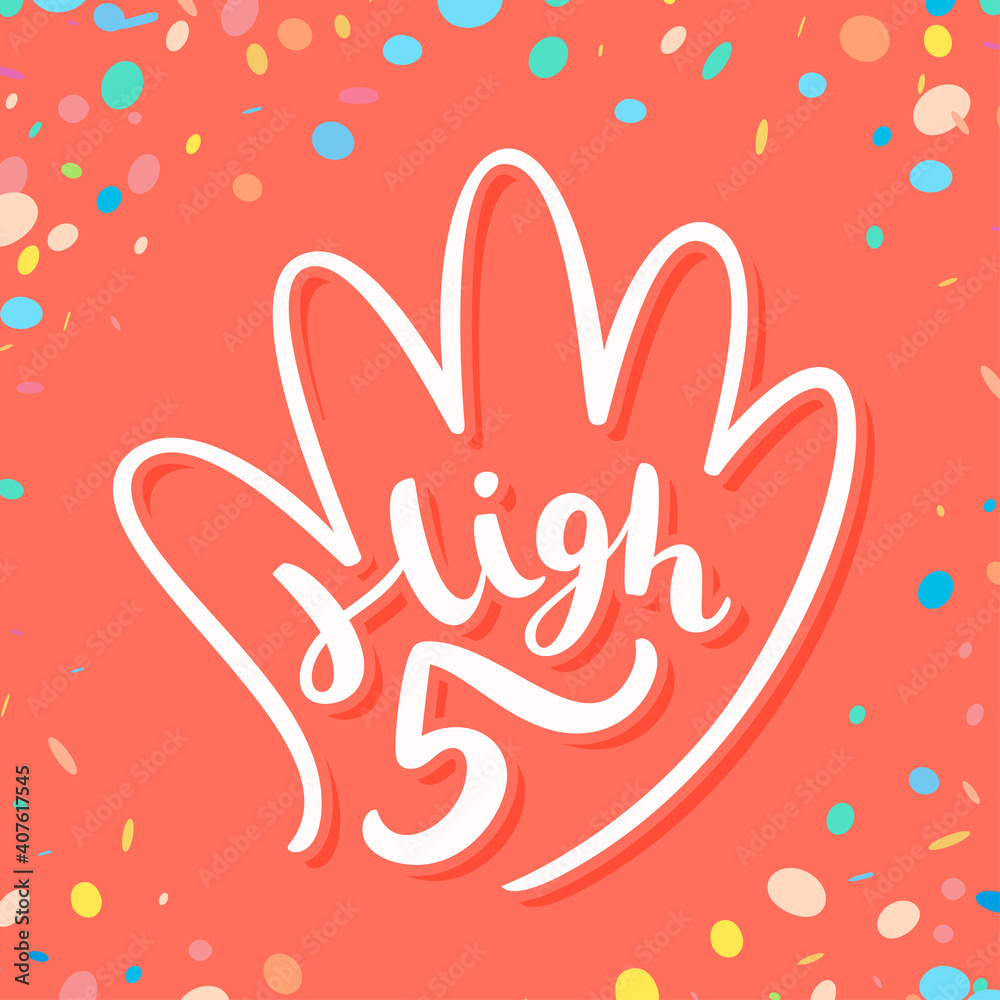 High five. Greeting card. High five. Greeting card.
