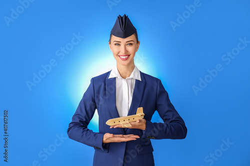 Beautiful stewardess with w...