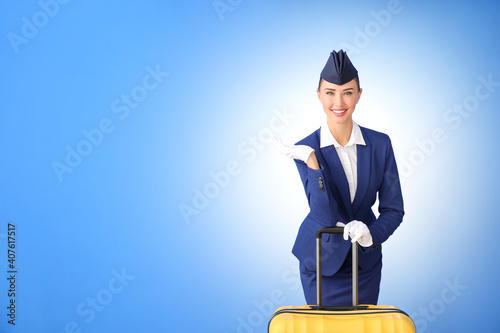 Beautiful stewardess with s...