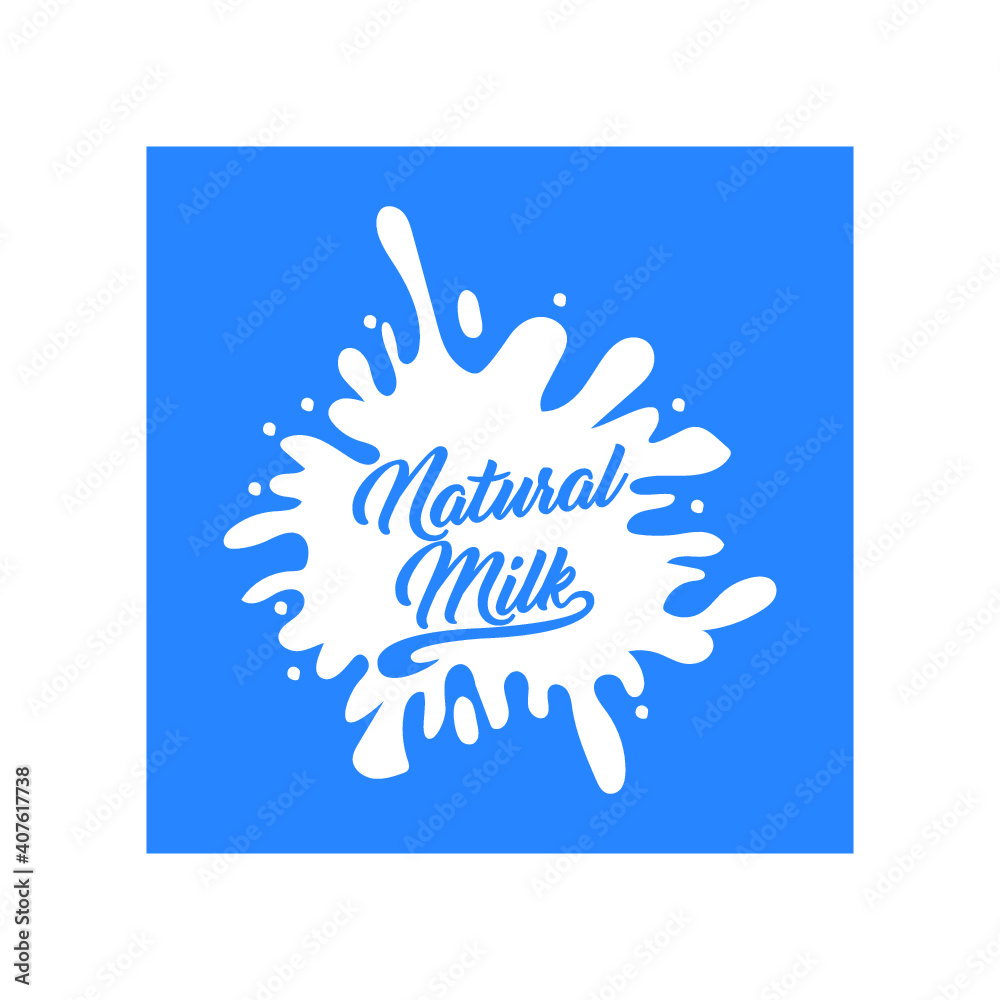 Obraz premium Cow milk splashes with letters