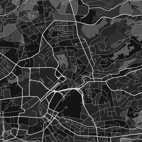 BergischGladbach, Germany dark vector art map