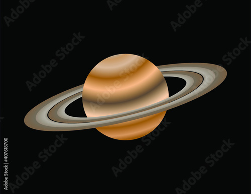 vector illustration of saturn. planet of the solar system with rings. saturn with rings. flat illustration of gas planet with rings