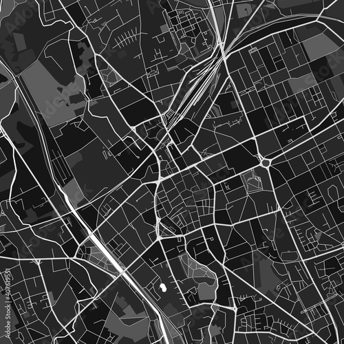 Duren, Germany dark vector art map