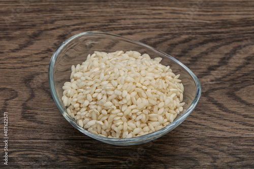 Raw arborio rice for Risotto