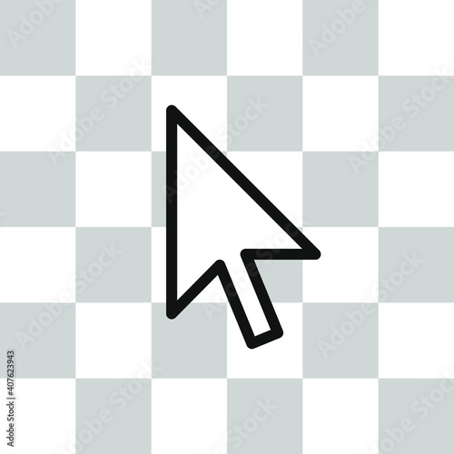 Cursor vector icon. Mouse arrow symbol. Pointer sign. Select click arrowhead. Application and web interface button. Clip-art silhouette image.