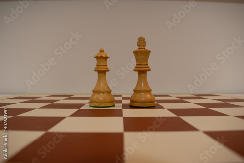 Chess piece in the middle of the chess board