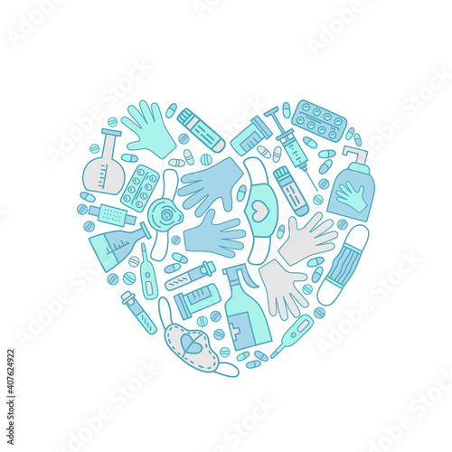 Covid-19 protect. Medicine vector Illustration
