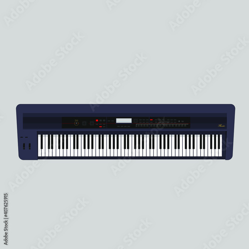 color flat style vector grey blue piano