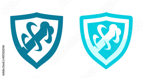 Calcium effect 3D icon in shield shape