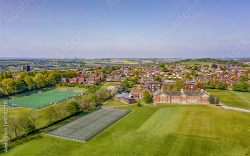 Silcoates School Wrenthorpe near Wakefield West Yorkshire. Aerial drone photo on a summer day