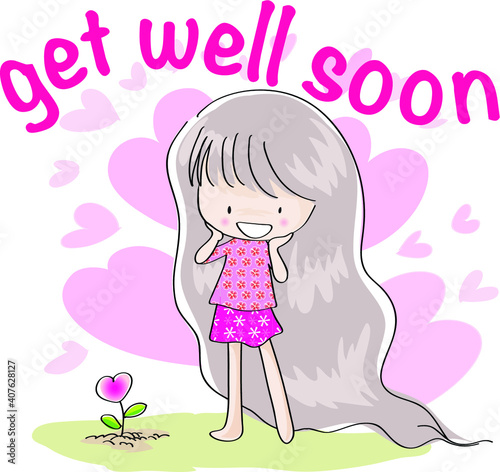 vector cartoon get well soon card