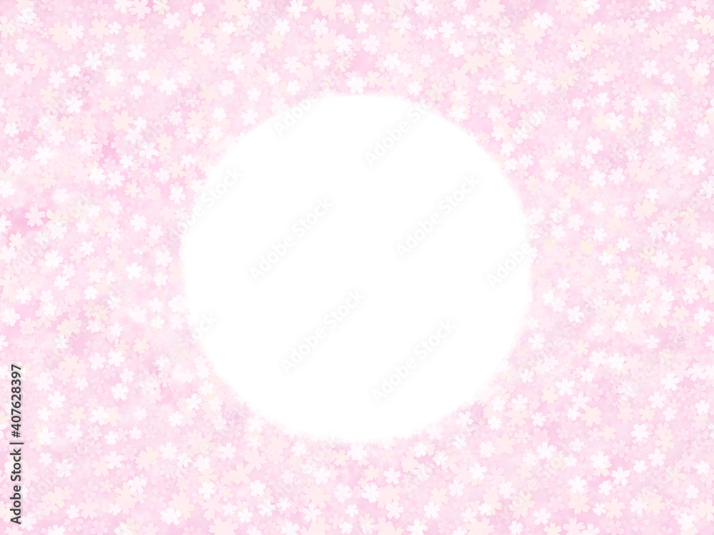 ピンクの桜背景とコピースペース
