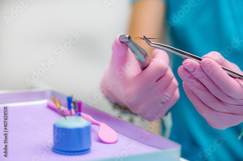 Tableau sur toile Preparing for Endodontic Root Canal Treatment