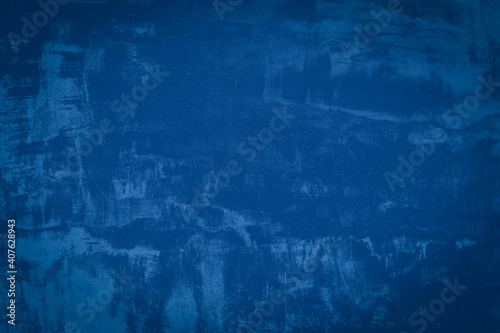 Abstract blue cement and background. Dark grunge concrete texture.