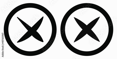 Cancel icon. Prohibition of action. Stop procedure. Cancel download. Vector icon.