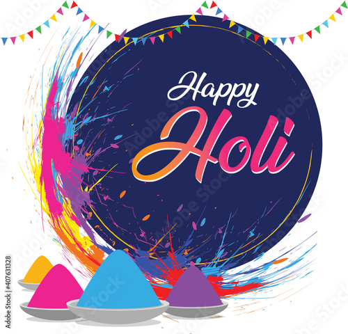 Colorful poster for Happy Holi festival