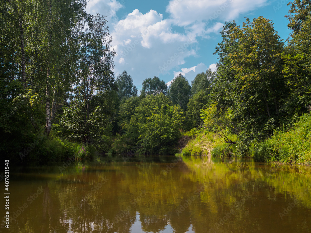 Silence on the river in the middle of the forest. Unique natural locations far from civilisation. Silence on the river in the middle of the forest. Unique natural locations far from civilisation.