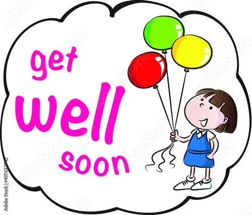 vector cartoon get well soon card